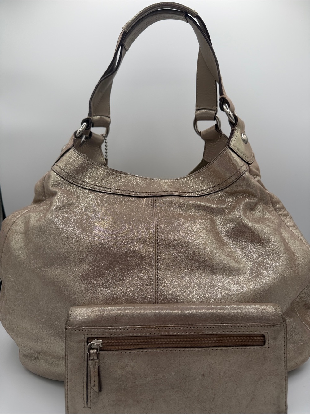 Coach Lynn SoHo Buckle Metallic Leather Shoulder Bag with Wallet - Picture 2 of 15